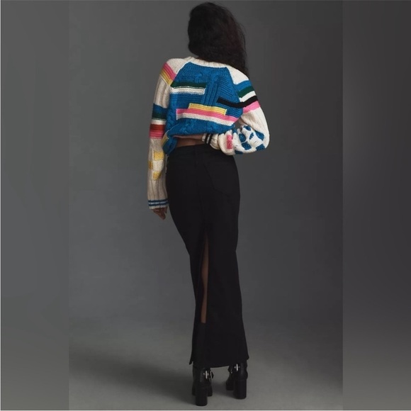 Mother The Flagpole Black Denim Midi Skirt - Picture 4 of 11